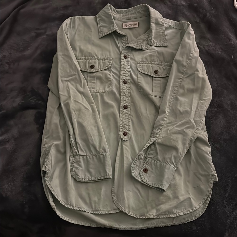 Women’s Green Button-Up Shirt